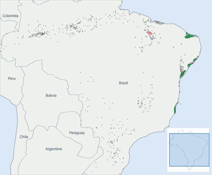 Well map of Brazil Onshore. The full map is further down this page.
