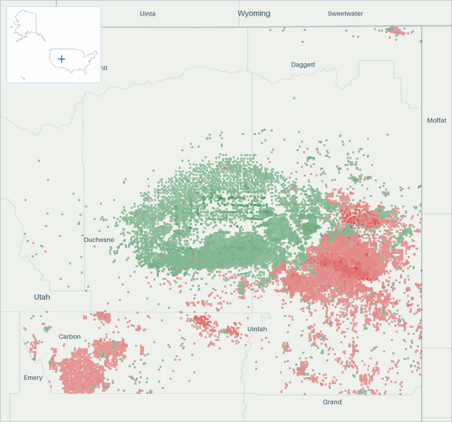 Well map of Uinta. The full map is further down this page.