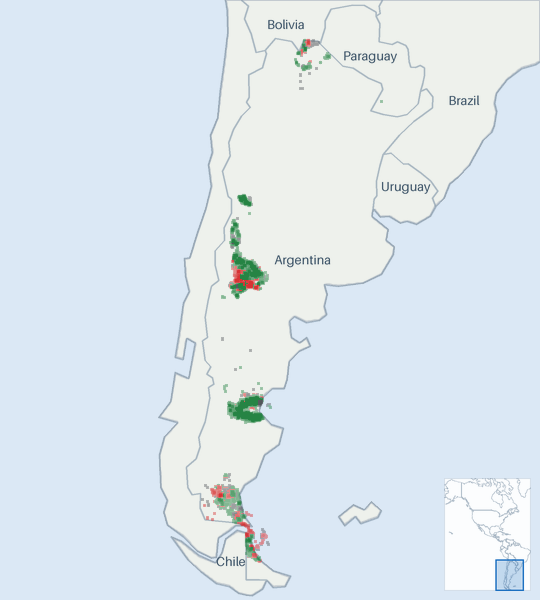 Well map of Argentina. The full map is further down this page.