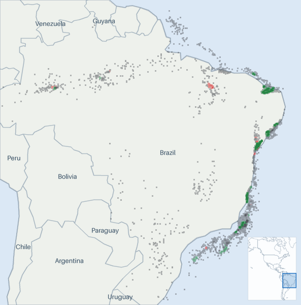 Well map of Brazil. The full map is further down this page.