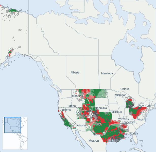 Well map of United States. The full map is further down this page.