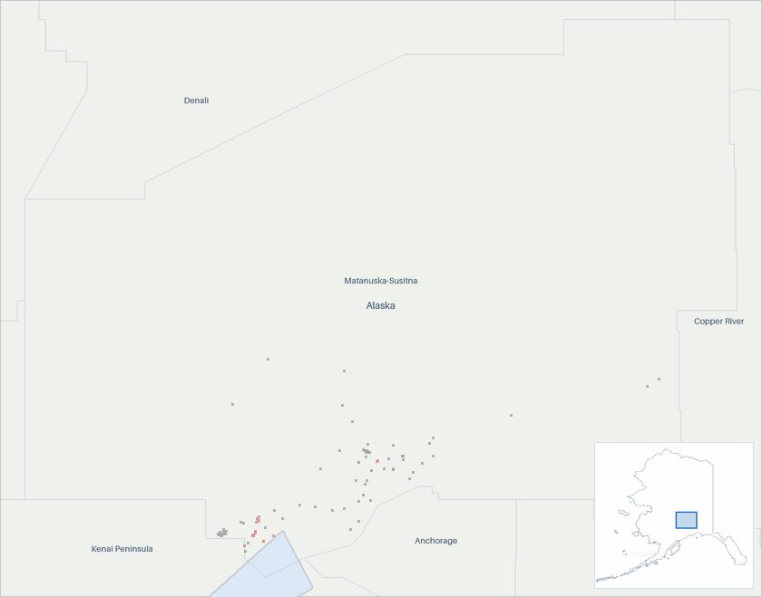 Well map of Matanuska-Susitna Borough, Alaska. The full map is further down this page.