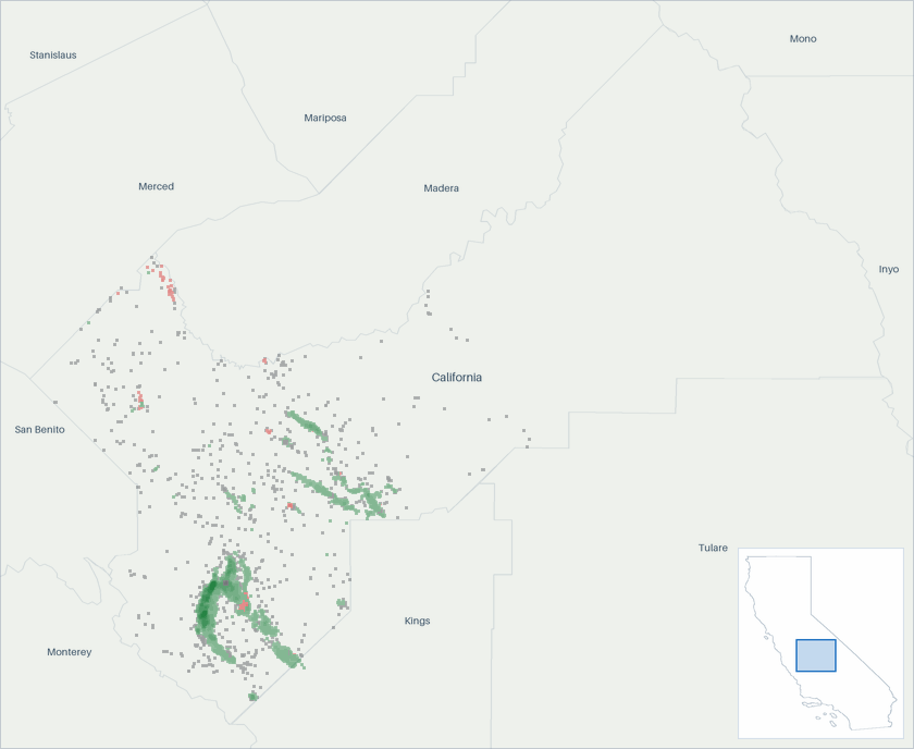 Well map of Fresno County, California. The full map is further down this page.