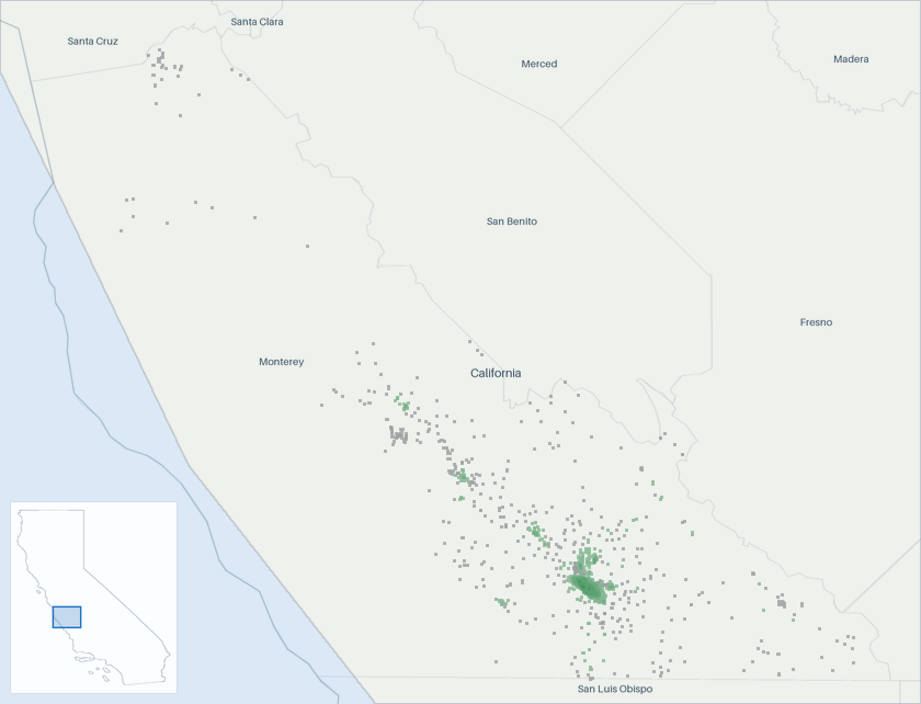 Well map of Monterey County, California. The full map is further down this page.