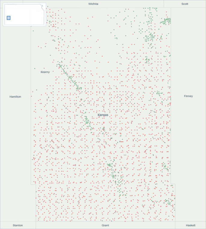 Well map of Kearny County, Kansas. The full map is further down this page.
