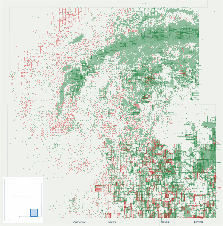 Well map of Eddy County, New Mexico. The full map is further down this page.