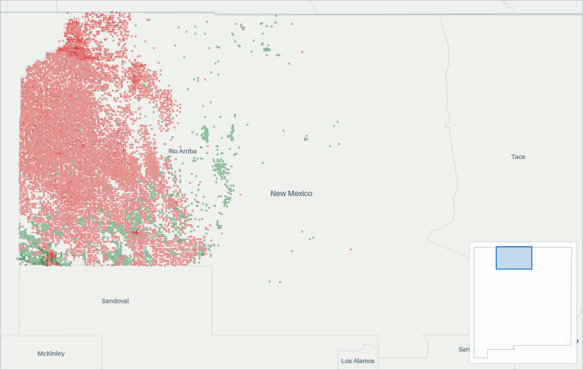 Well map of Rio Arriba County, New Mexico. The full map is further down this page.