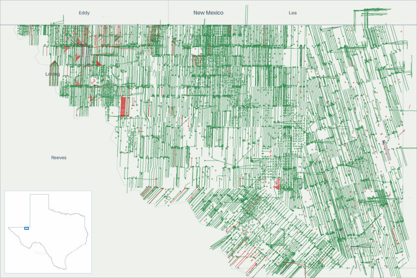 Well map of Loving County, Texas. The full map is further down this page.