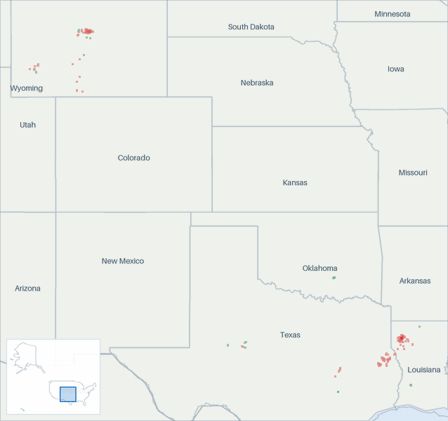 Well map of Aethon Energy. The full map is further down this page.