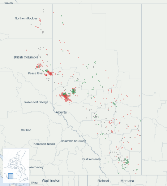 Well map of Arc Resources. The full map is further down this page.