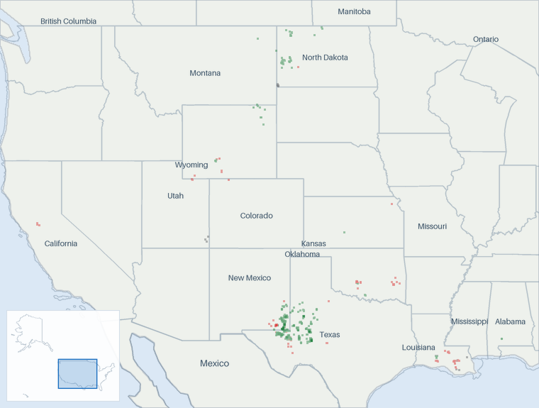 Well map of BTA Oil Producers. The full map is further down this page.