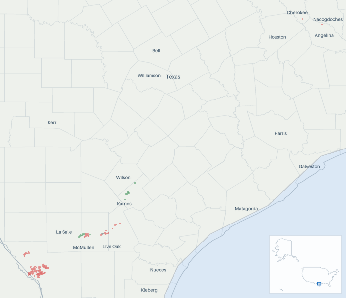 Well map of Caturus Energy. The full map is further down this page.