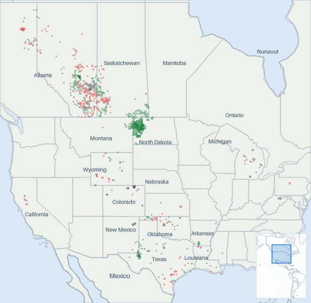 Well map of Chord Energy Corporation. The full map is further down this page.