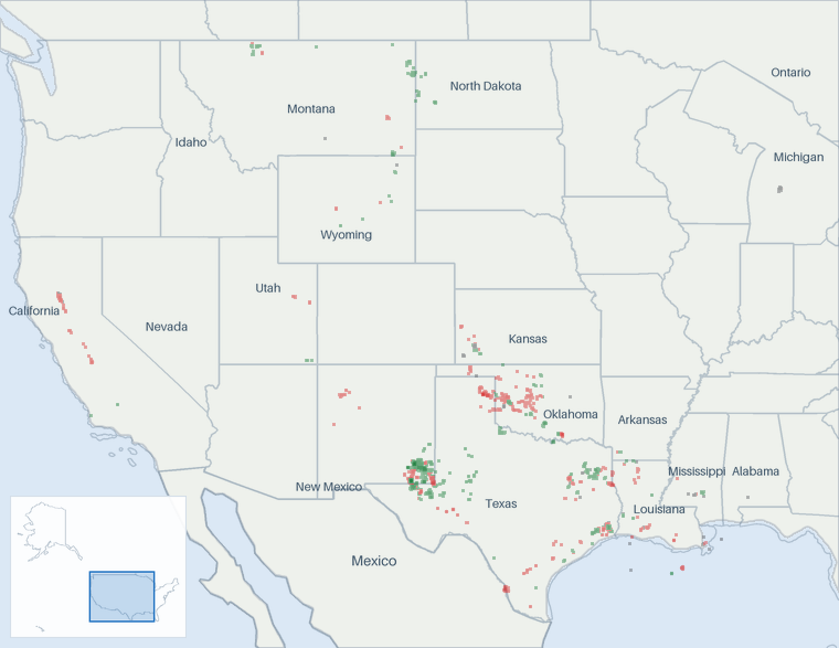 Well map of Cimarex Energy. The full map is further down this page.