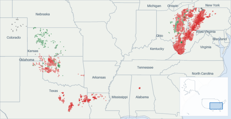 Well map of Diversified Energy Company. The full map is further down this page.