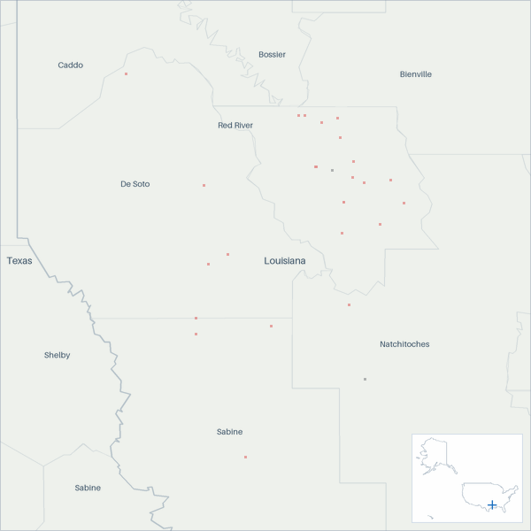 Well map of GEP Haynesville II. The full map is further down this page.