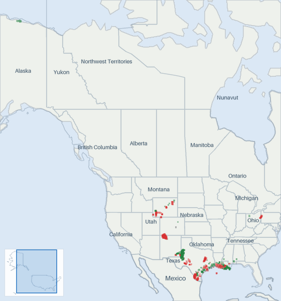Well map of Hilcorp Energy. The full map is further down this page.