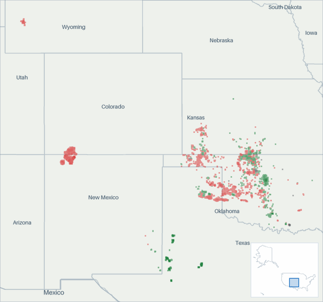 Well map of Mach Natural Resources LP. The full map is further down this page.