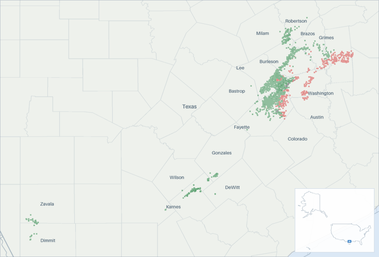 Well map of Magnolia Oil & Gas. The full map is further down this page.