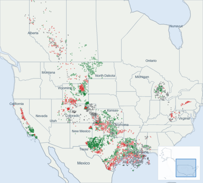 Well map of Occidental Petroleum. The full map is further down this page.