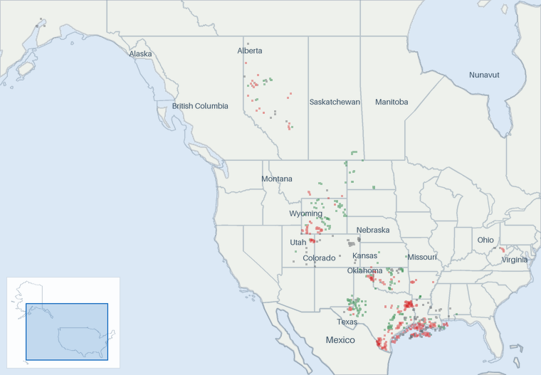 Well map of Osaka Gas USA Corporation. The full map is further down this page.