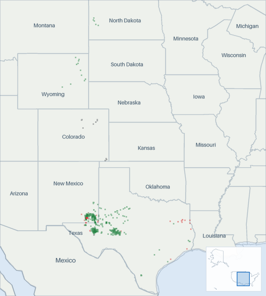 Well map of Permian Resources. The full map is further down this page.
