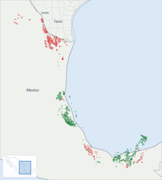 Well map of Petróleos Mexicanos. The full map is further down this page.