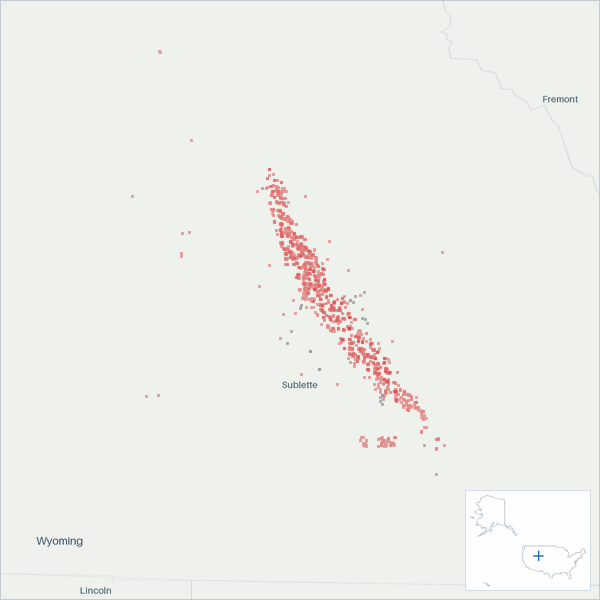 Well map of PureWest Energy. The full map is further down this page.