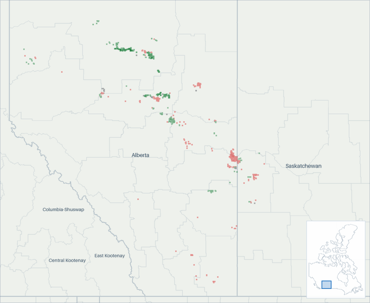 Well map of Tamarack Valley Energy. The full map is further down this page.
