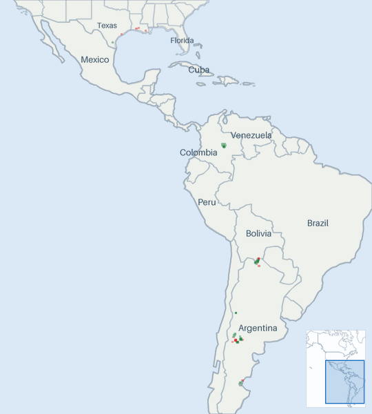 Well map of Tecpetrol S.A.. The full map is further down this page.