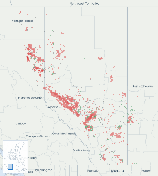 Well map of Tourmaline Oil Corp. The full map is further down this page.