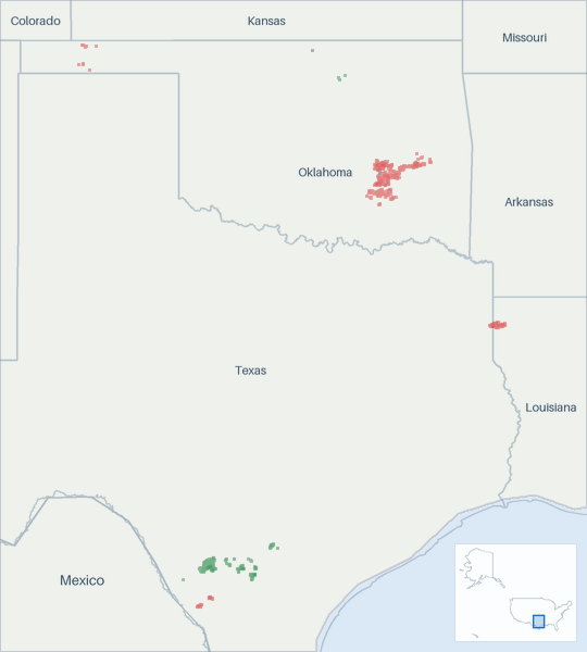 Well map of Trinity Operating (USG). The full map is further down this page.
