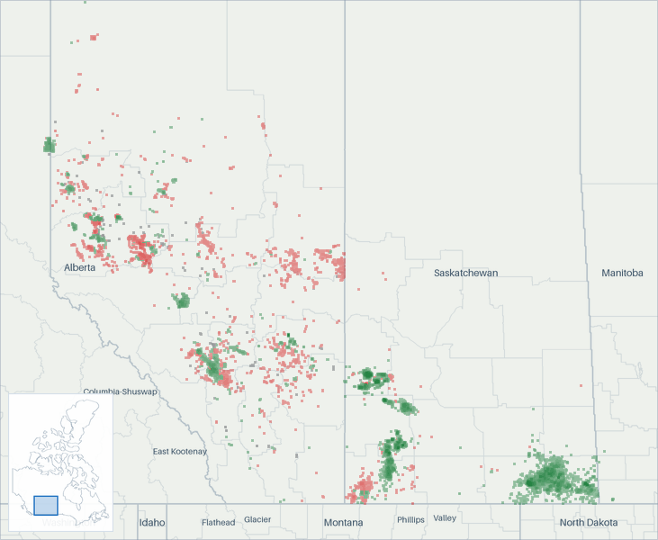 Well map of Whitecap Resources. The full map is further down this page.