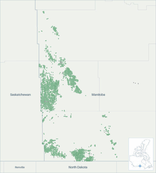 Well map of Manitoba. The full map is further down this page.