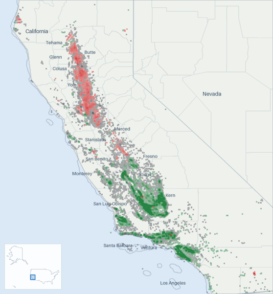 Well map of California. The full map is further down this page.
