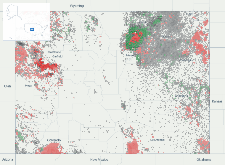 Well map of Colorado. The full map is further down this page.