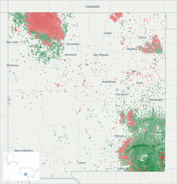 Well map of New Mexico. The full map is further down this page.